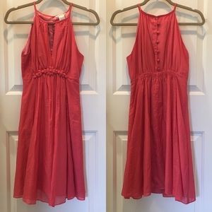 Coral Silk Dress